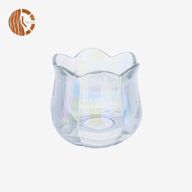 Flower Shape Glass Candle Jars